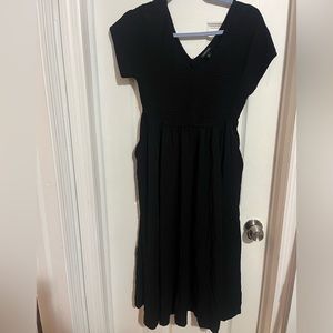 Plus black Torrid A line long summer dress. V neck, great condition